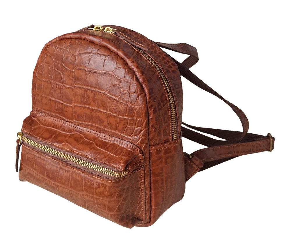 Croc-Embossed Mini Backpack by CHARAM