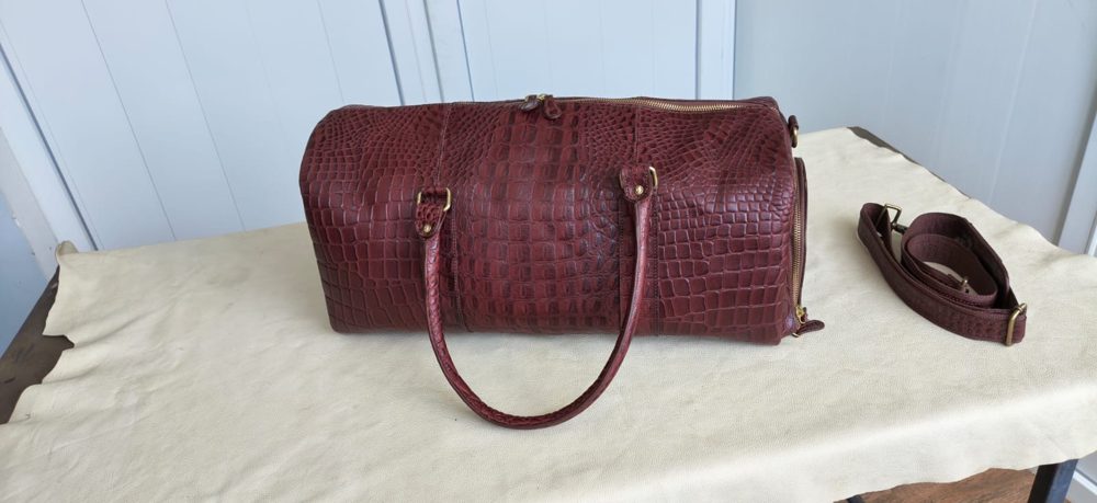 Croc-Embossed Weekender Duffle by CHARAM