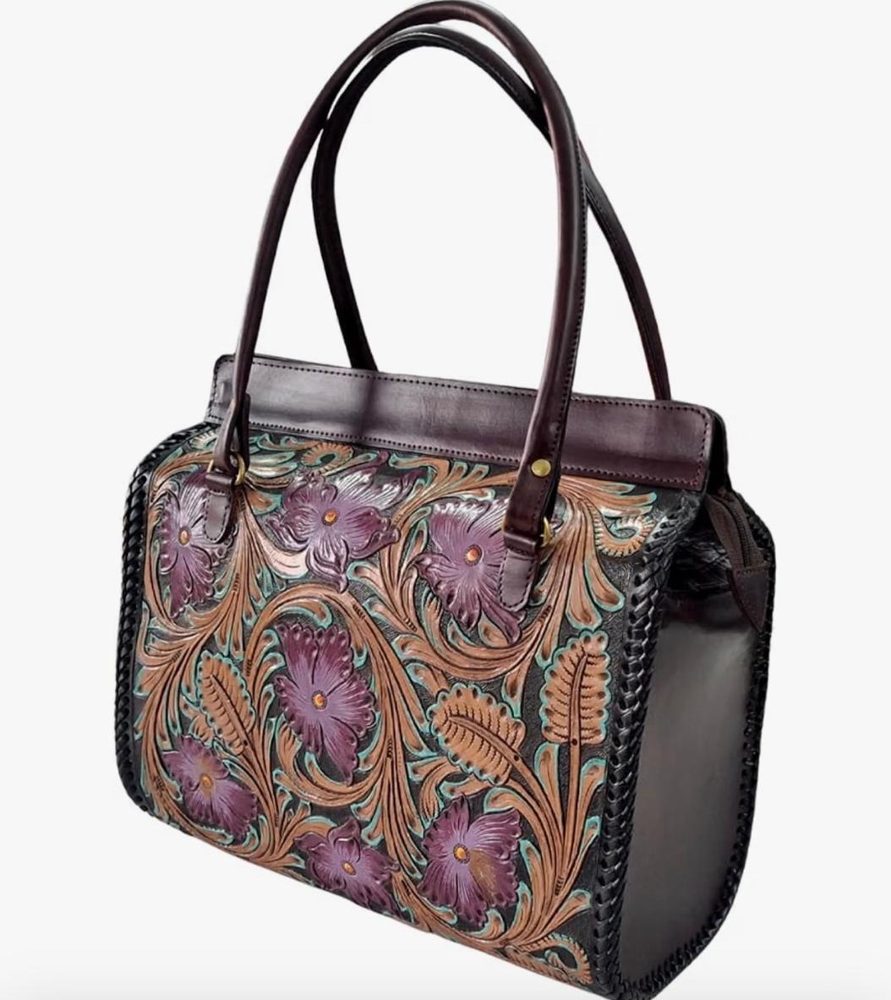 Frame-Top Handbag, Painted Floral by CHARAM
