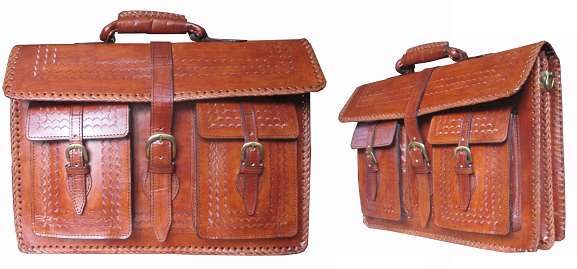 Handmade Leather Laptop Bag LMB002 by CHARAM