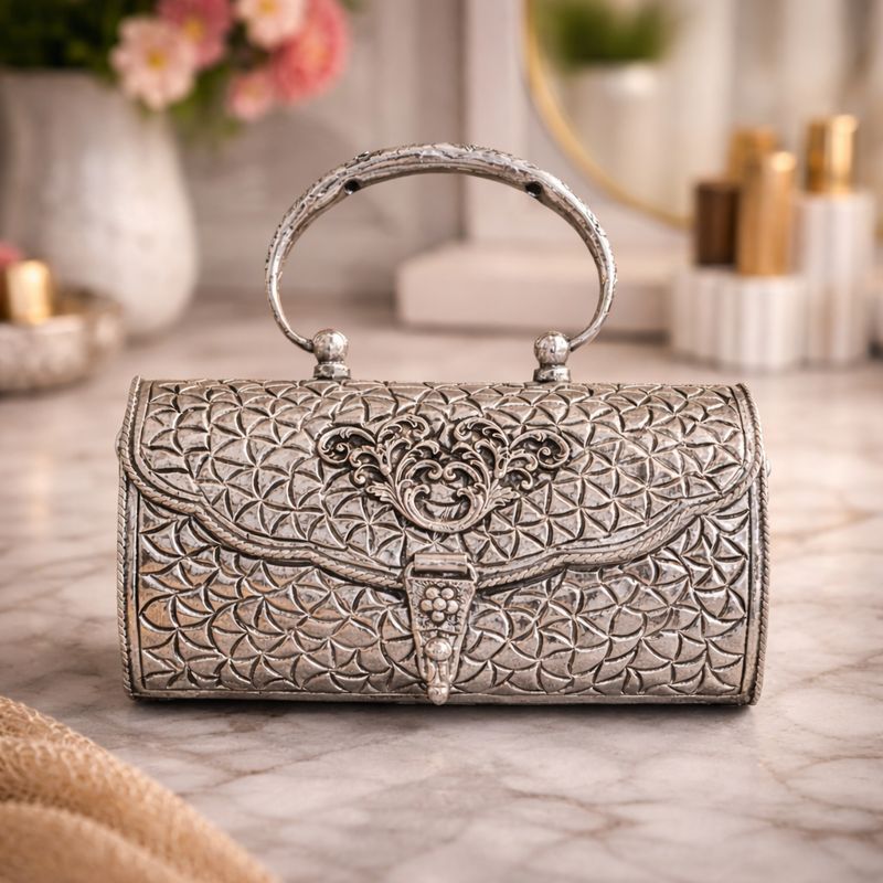 Rajwada Heritage Pure Silver Clutch