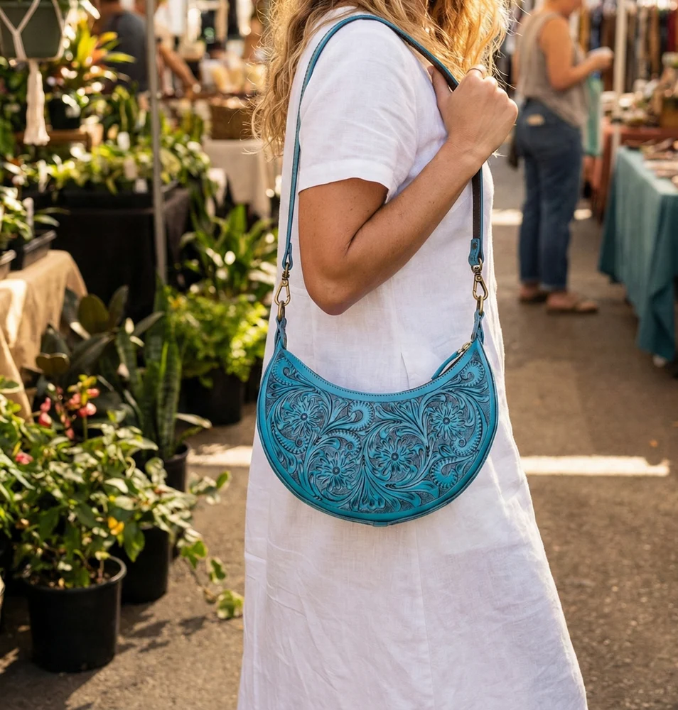Half-Moon Sling, handmade leather by CHARAM